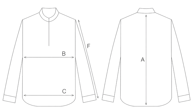 Guida misure BLUSA CON CERNIERA