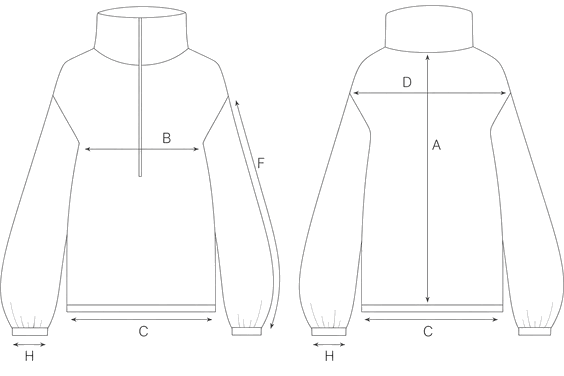 Guida misure ANORAK IN LANA