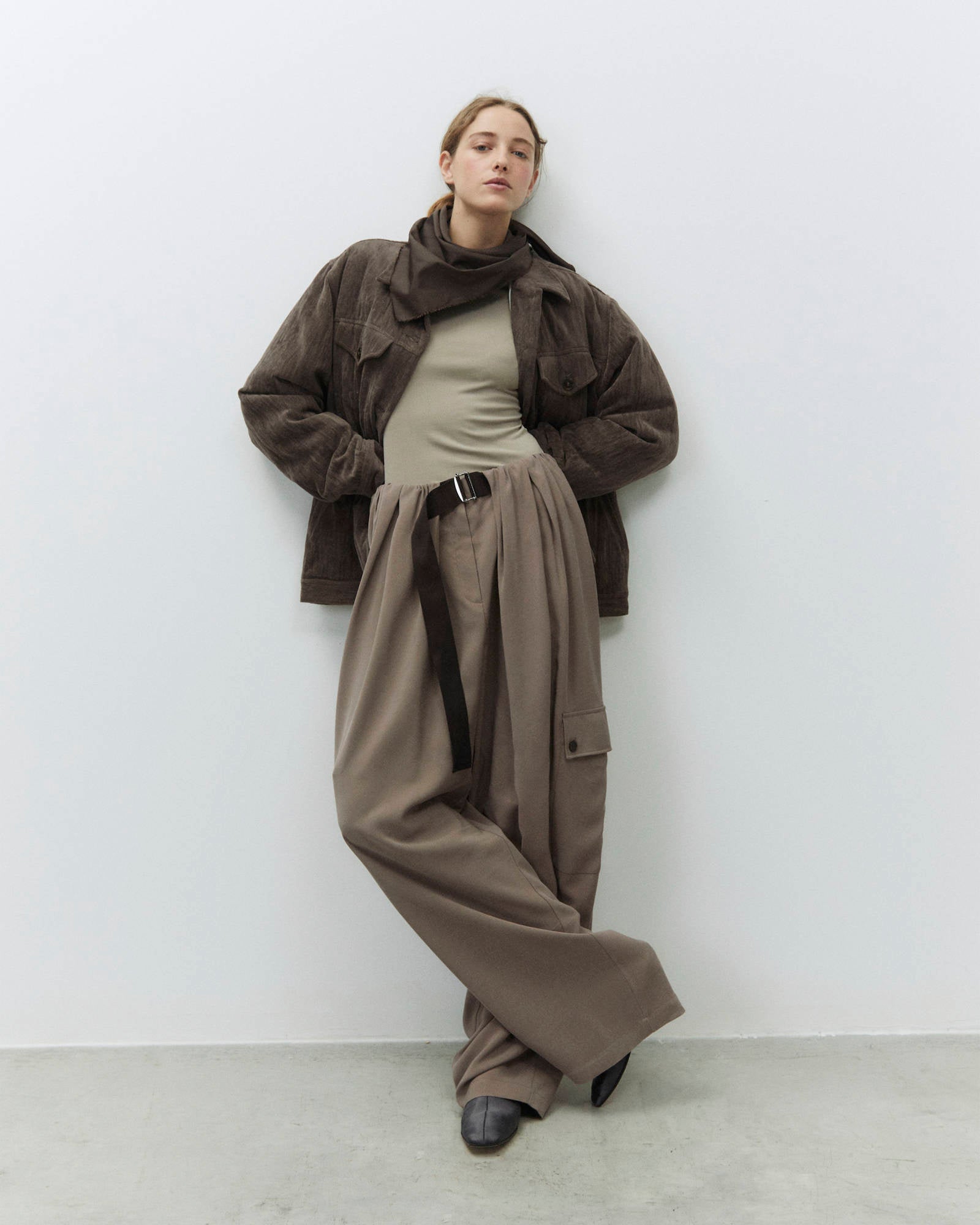 PANTALONE CARGO CUPRO EFFECT
