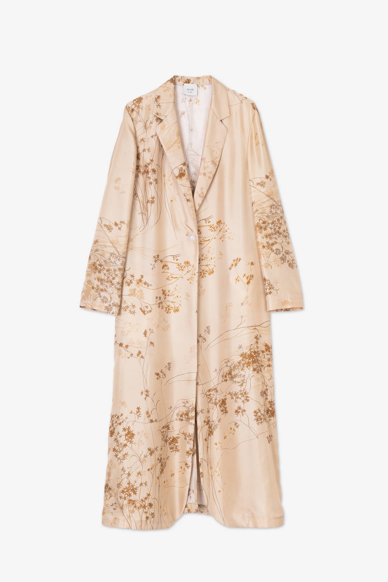 LONG PRINTED SILK DUSTER Gold