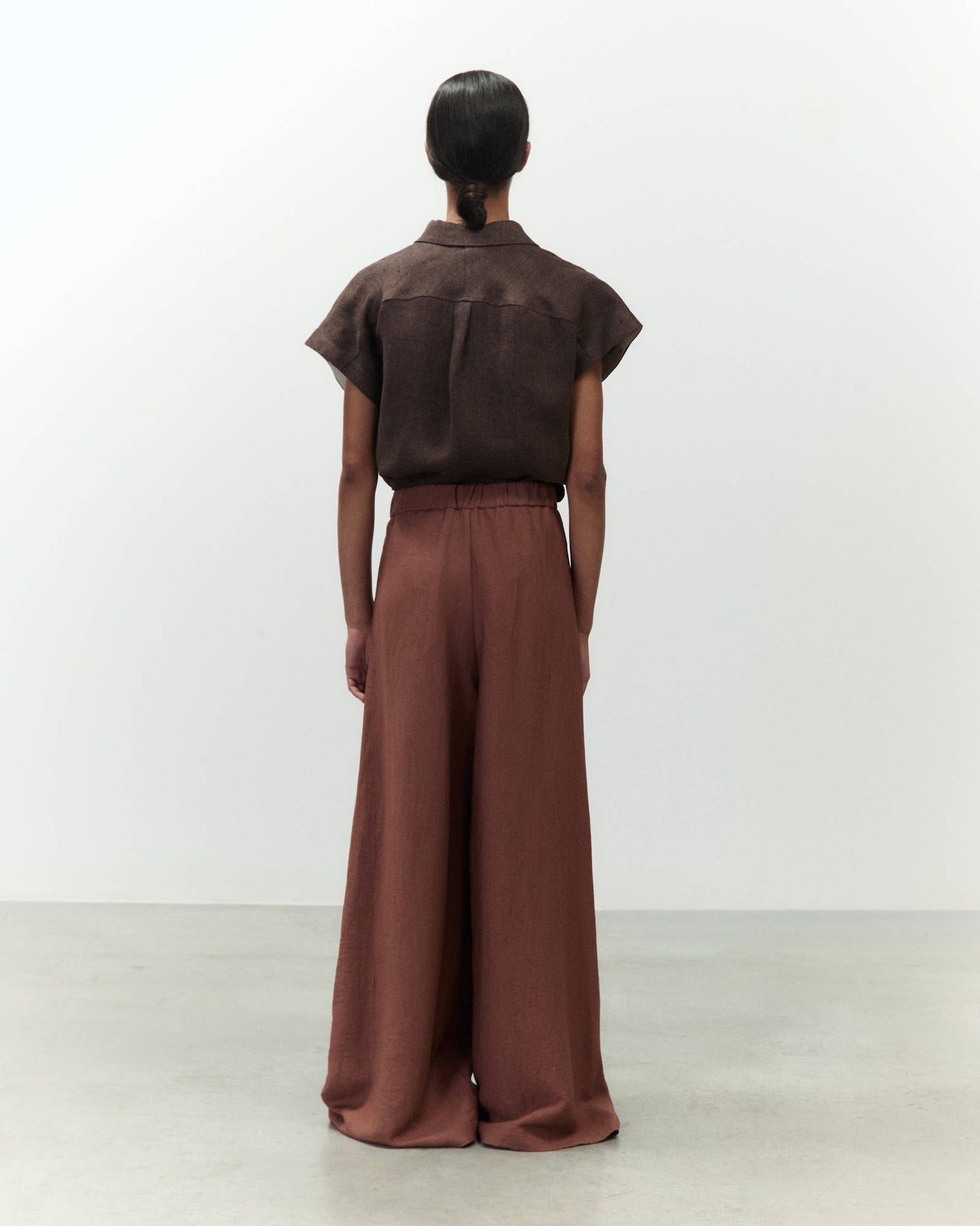 PANTALONE IN LINO DRAPPEGGIATO