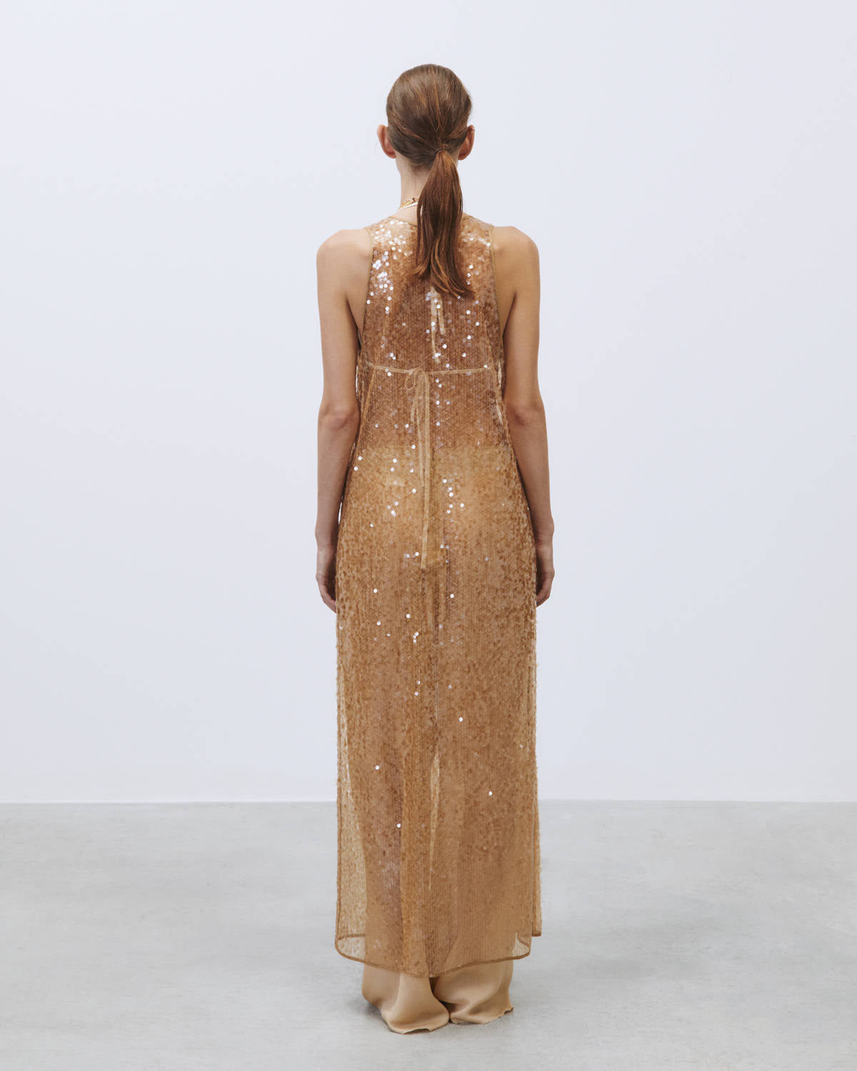GOLD SEQUINS DUSTER COAT