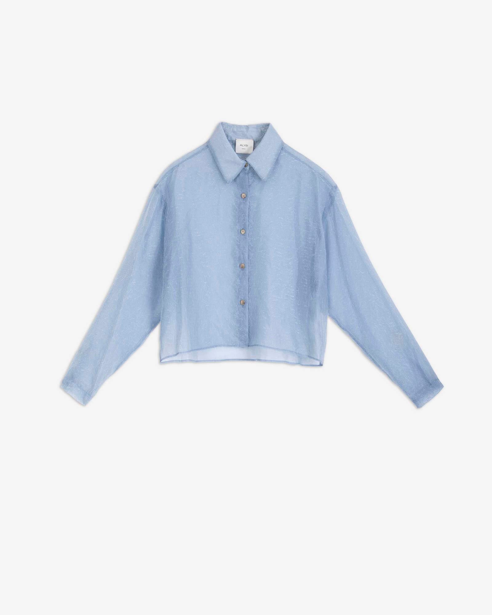 CAMICIA BOXY IN ORGANZA EFFETTO FRANGIA