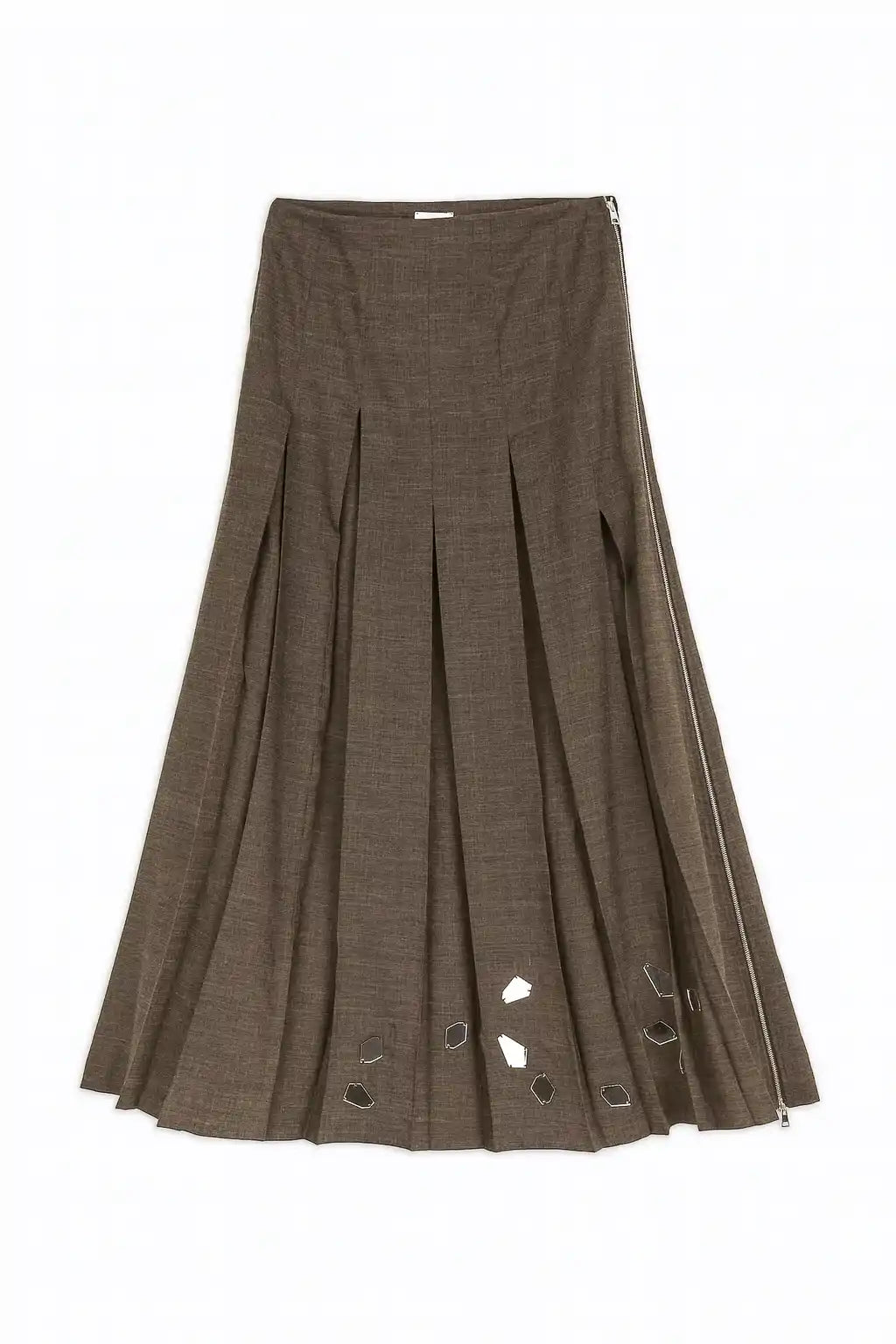 GONNA VOILE PLISSÉ RICAMO