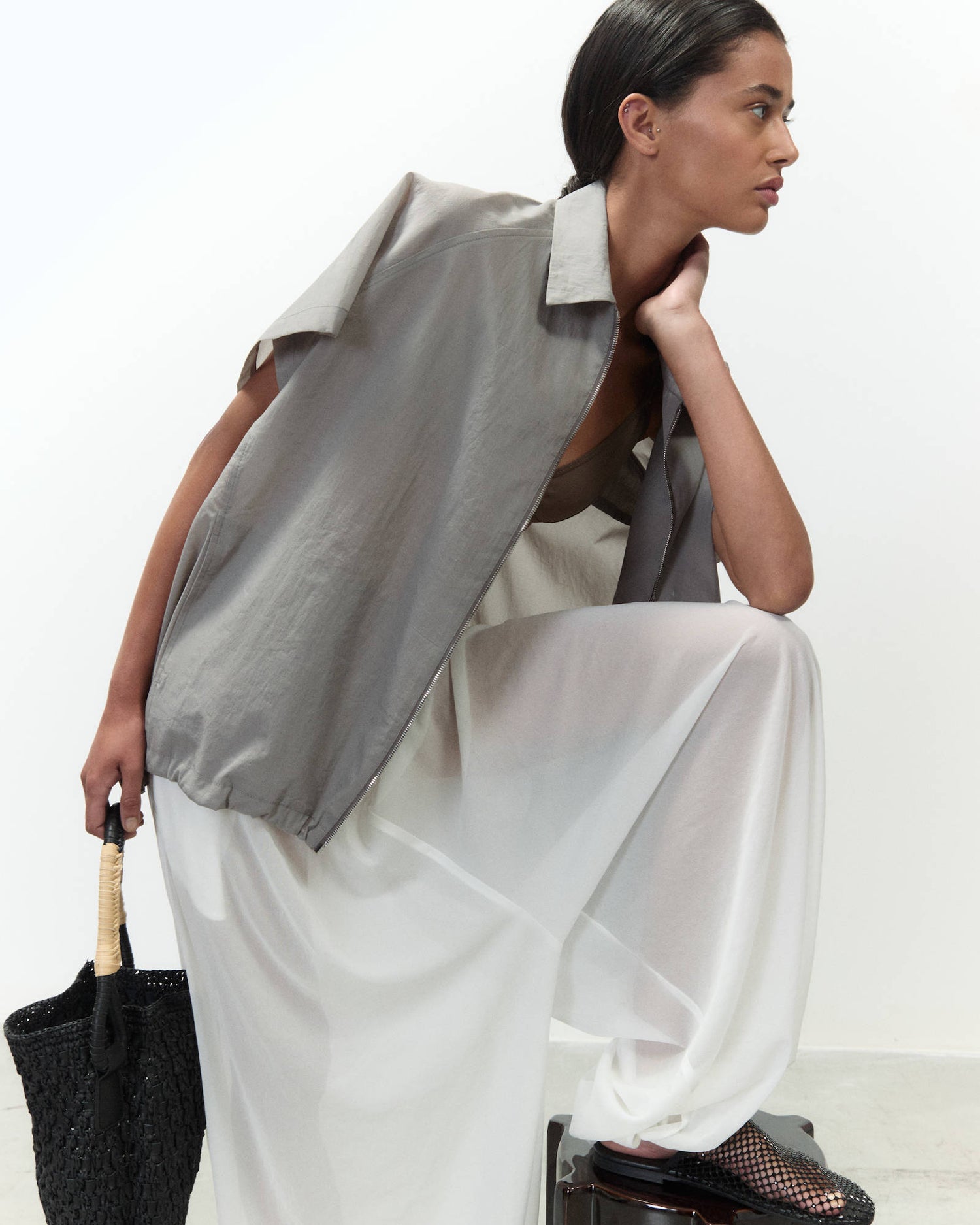 BOMBER SMANICATO ORGANZA