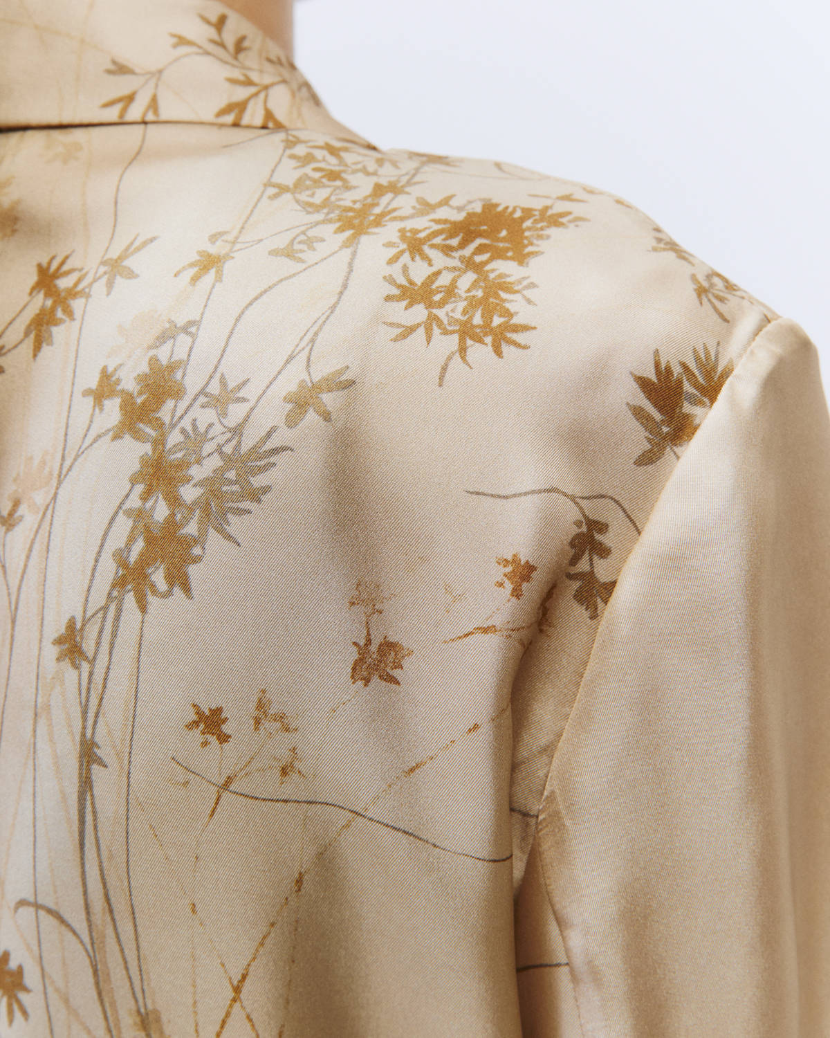 LONG PRINTED SILK DUSTER Gold