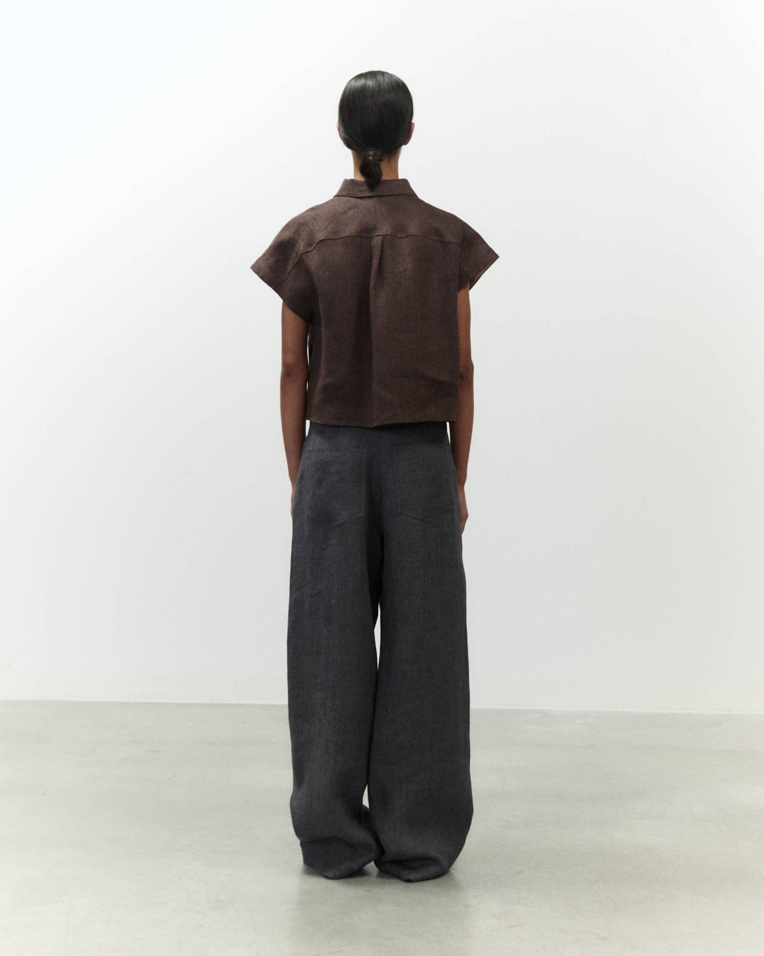 CAMICIA IN LINO CROPPED