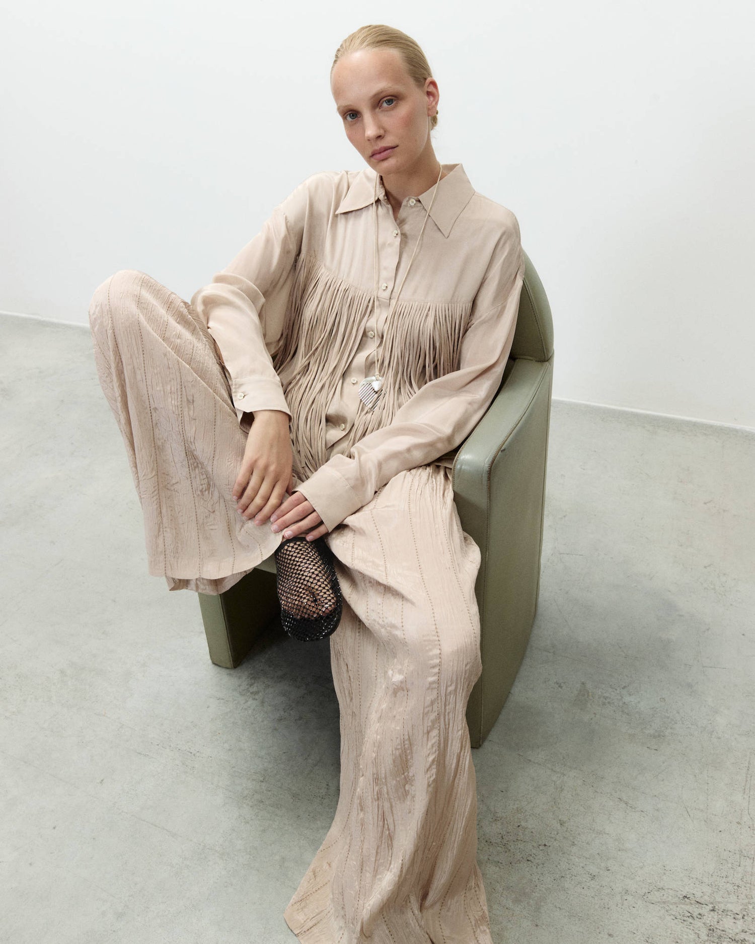 CAMICIA VISCOSA CON FRANGE